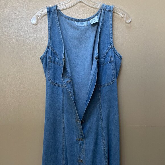 True Blue Denim Sleeveless Maxi Dress Casual Size 5/6 - Picture 2 of 12